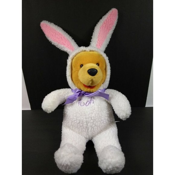 19” DISNEY Winnie The POOH PLUSH White EASTER BUNNY Costume PINK EARS - Picture 1 of 12